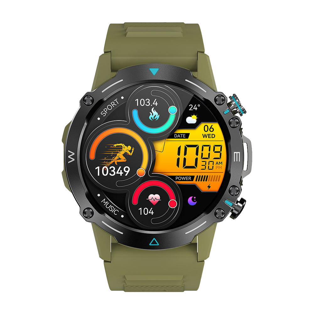 Green Colmi M42 smartwatch with slim design, featuring 100+ sports modes and 10-day battery life.